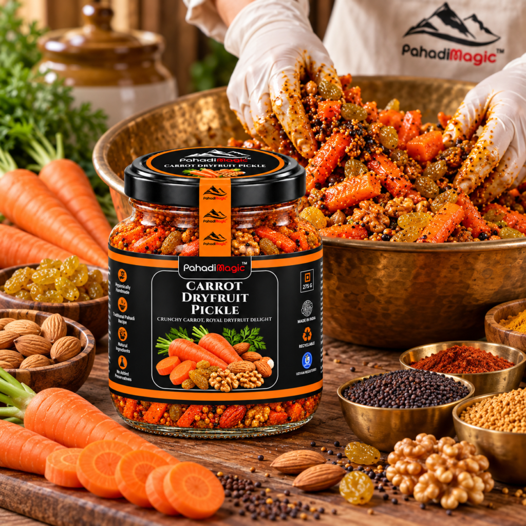 Carrot Dryfruit Pickle 275g - Pahadi Magic product view 3