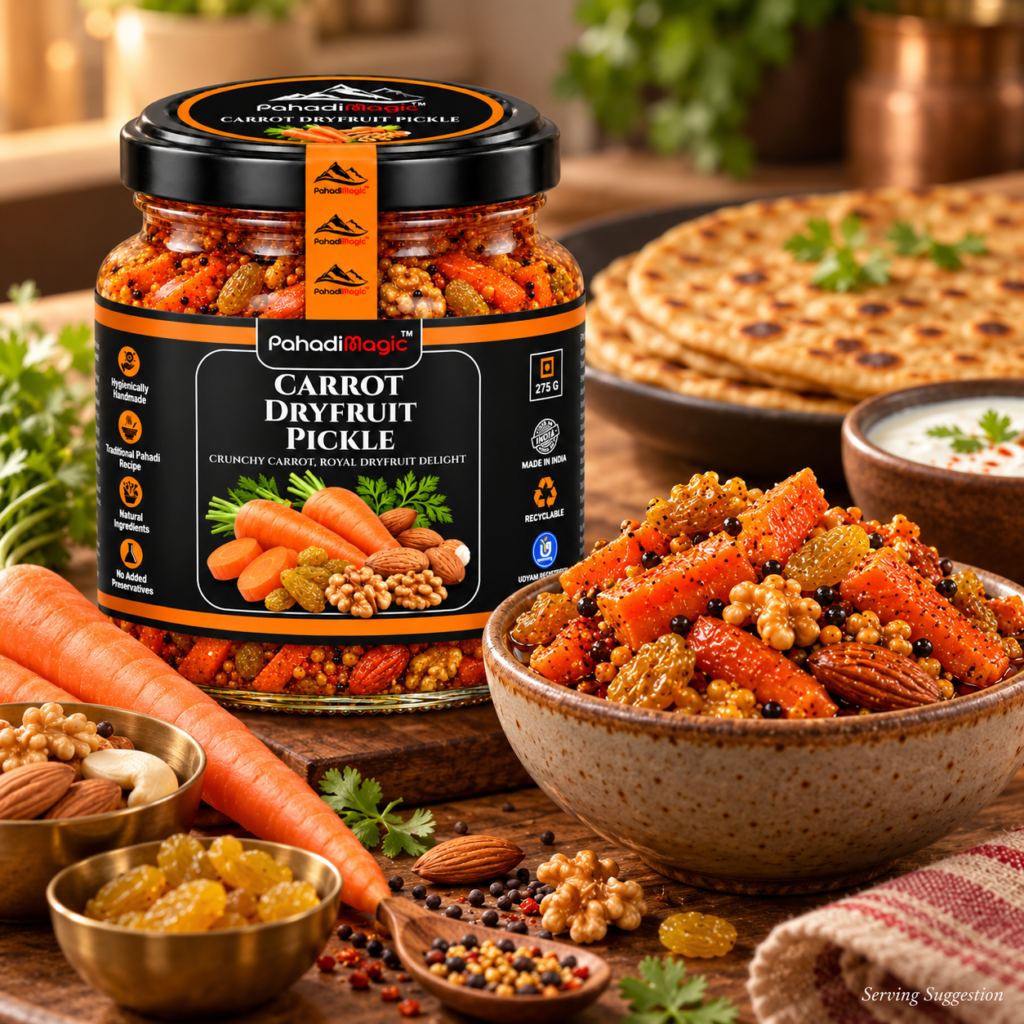 Carrot Dryfruit Pickle 275g - Pahadi Magic product view 4