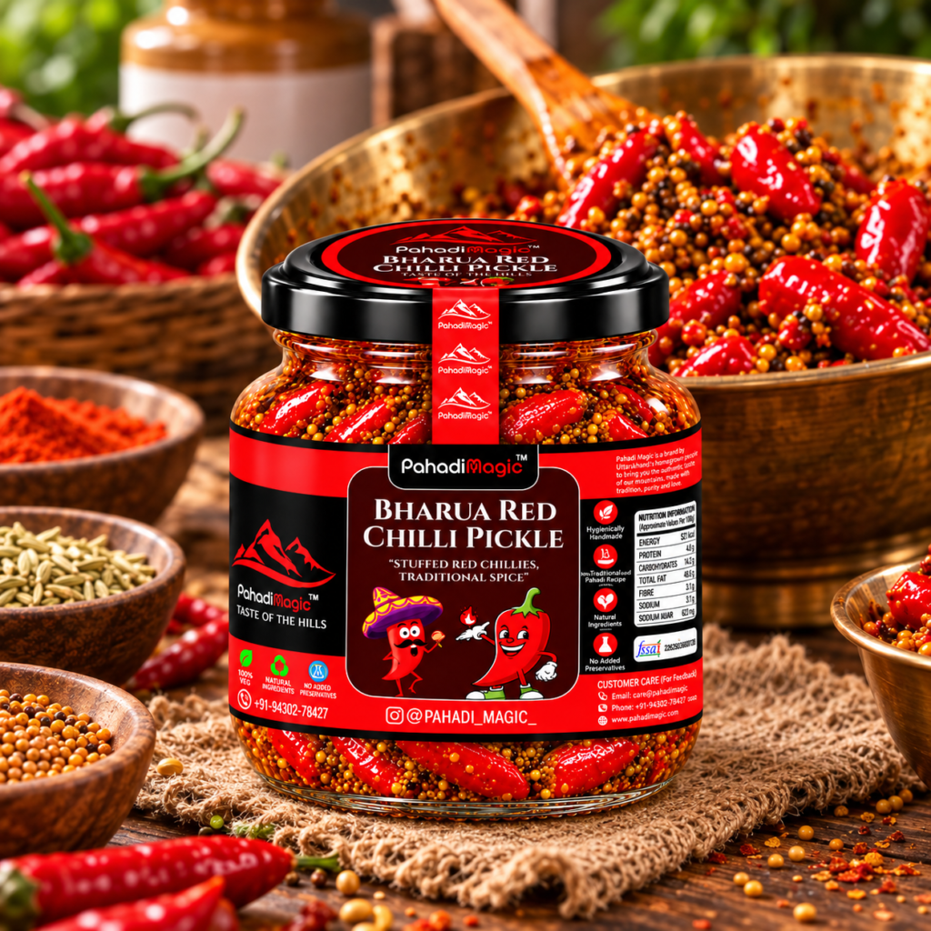 Bharua Red Chilli Pickle 300g - Pahadi Magic product view 2
