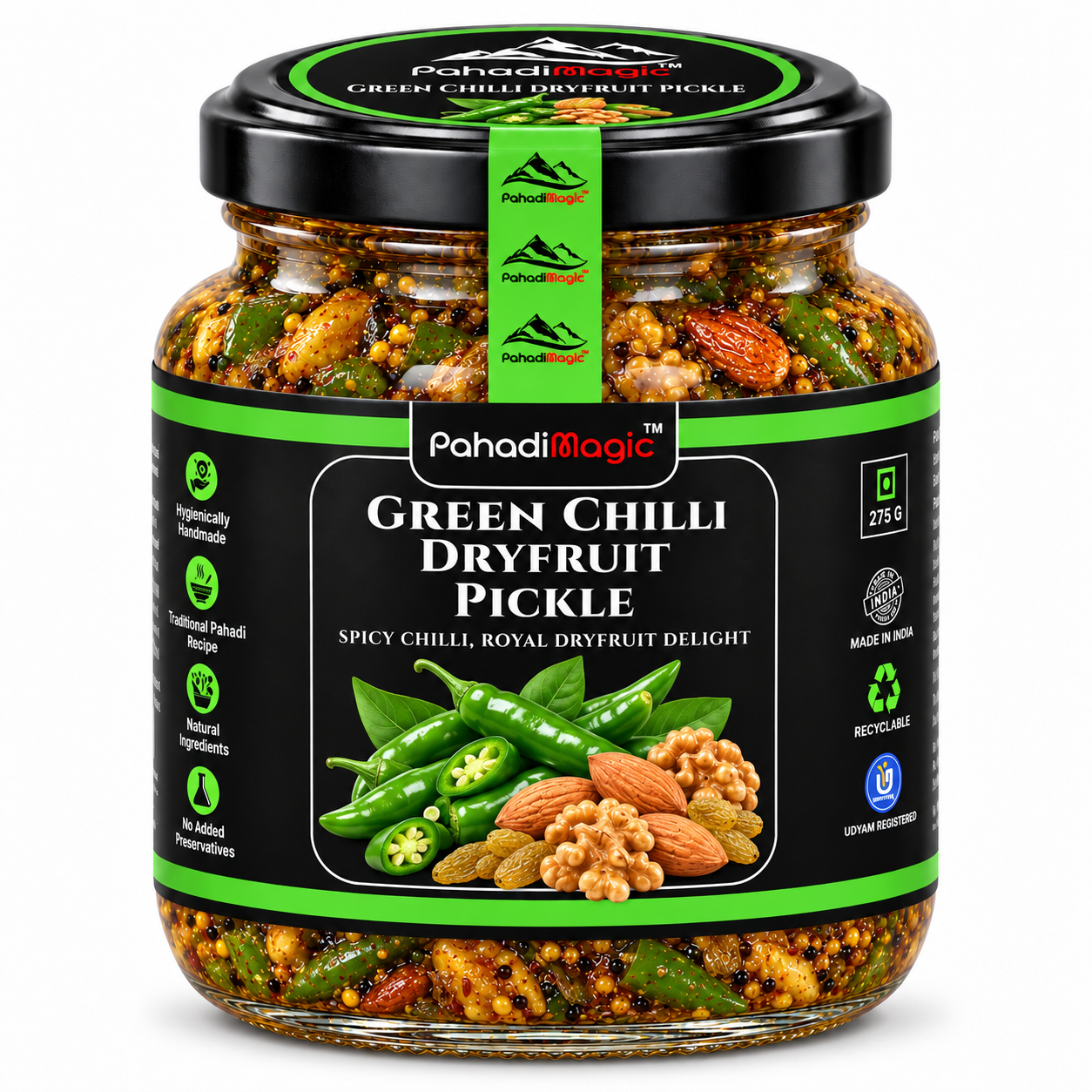 Green Chilli Dryfruit Pickle