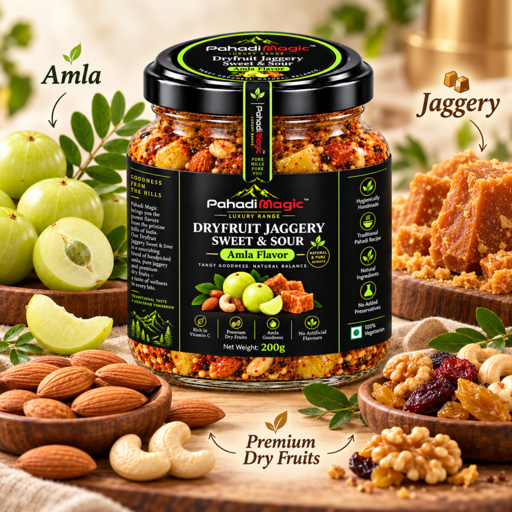 Dryfruit Jaggery Sweet Sour Amla 200g - Pahadi Magic product view 4