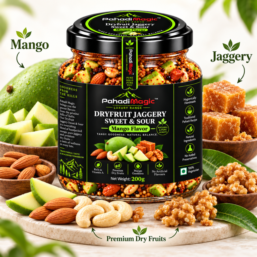 Dryfruit Jaggery Sweet Sour Mango 200g - Pahadi Magic product view 2